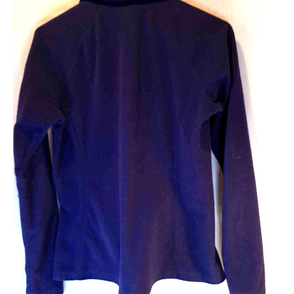 Eddie Bauer Women's Fleece Jacket Solid Blue Full Zip Front Pockets Mock Neck M - Picture 5 of 7